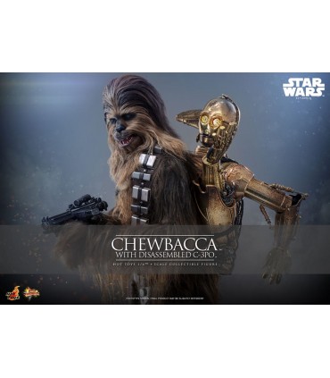 CHEWBACCA WITH DISASSEMBLED C-3PO HOT TOYS