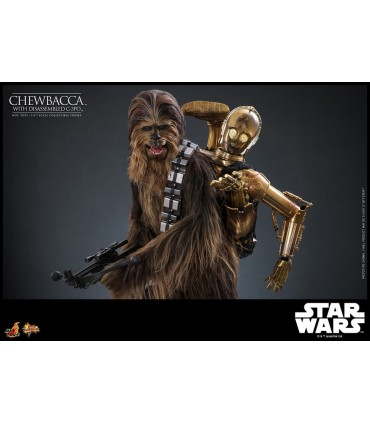 CHEWBACCA WITH DISASSEMBLED C-3PO HOT TOYS