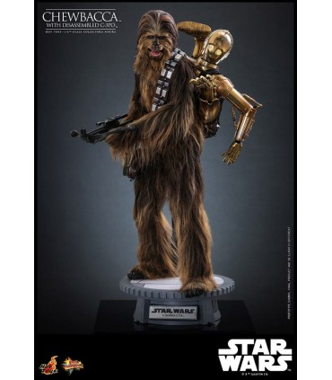 CHEWBACCA WITH DISASSEMBLED C-3PO HOT TOYS