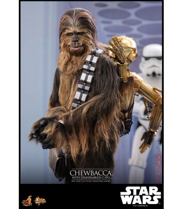 CHEWBACCA WITH DISASSEMBLED C-3PO HOT TOYS