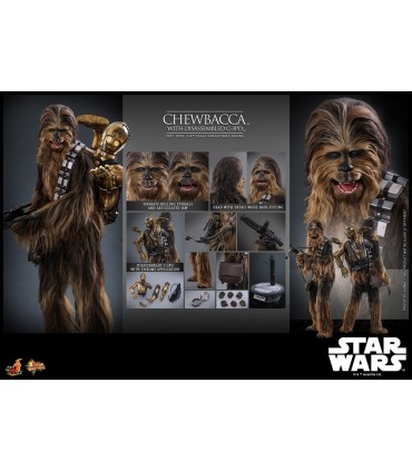 CHEWBACCA WITH DISASSEMBLED C-3PO HOT TOYS