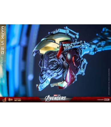 IRON MAN MARK VI (2.0) WHIT SUIT-UP GANTRY 1/6 SCALE HOT TOYS -MARVEL AVENGERS-