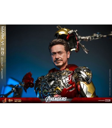 IRON MAN MARK VI (2.0) WHIT SUIT-UP GANTRY 1/6 SCALE HOT TOYS -MARVEL AVENGERS-