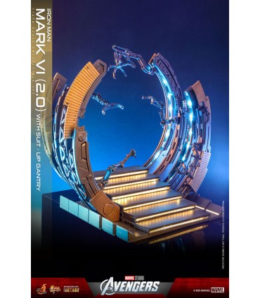 IRON MAN MARK VI (2.0) WHIT SUIT-UP GANTRY 1/6 SCALE HOT TOYS -MARVEL AVENGERS-