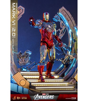 IRON MAN MARK VI (2.0) WHIT SUIT-UP GANTRY 1/6 SCALE HOT TOYS -MARVEL AVENGERS-