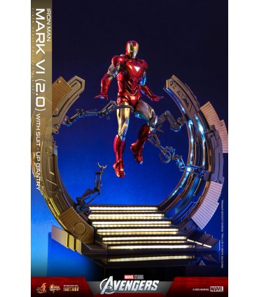 IRON MAN MARK VI (2.0) WHIT SUIT-UP GANTRY 1/6 SCALE HOT TOYS -MARVEL AVENGERS-
