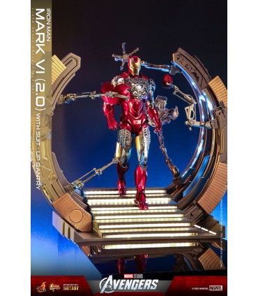 IRON MAN MARK VI (2.0) WHIT SUIT-UP GANTRY 1/6 SCALE HOT TOYS -MARVEL AVENGERS-