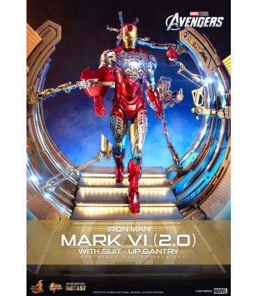 IRON MAN MARK VI (2.0) WHIT SUIT-UP GANTRY 1/6 SCALE HOT TOYS -MARVEL AVENGERS-