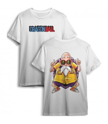 CAMISETA DRAGON BALL ROSHI DOBLE BLANCA