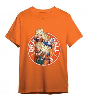 CAMISETA DBS TEAM SAIYAN NARANJA